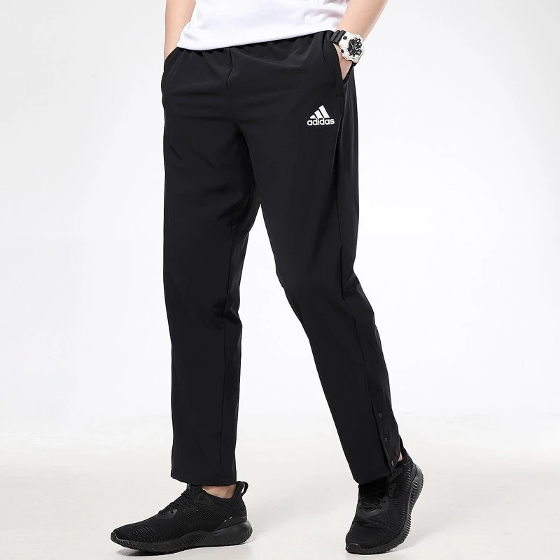 adidas 休闲运动跑步梭织长裤男款黑色GL2368