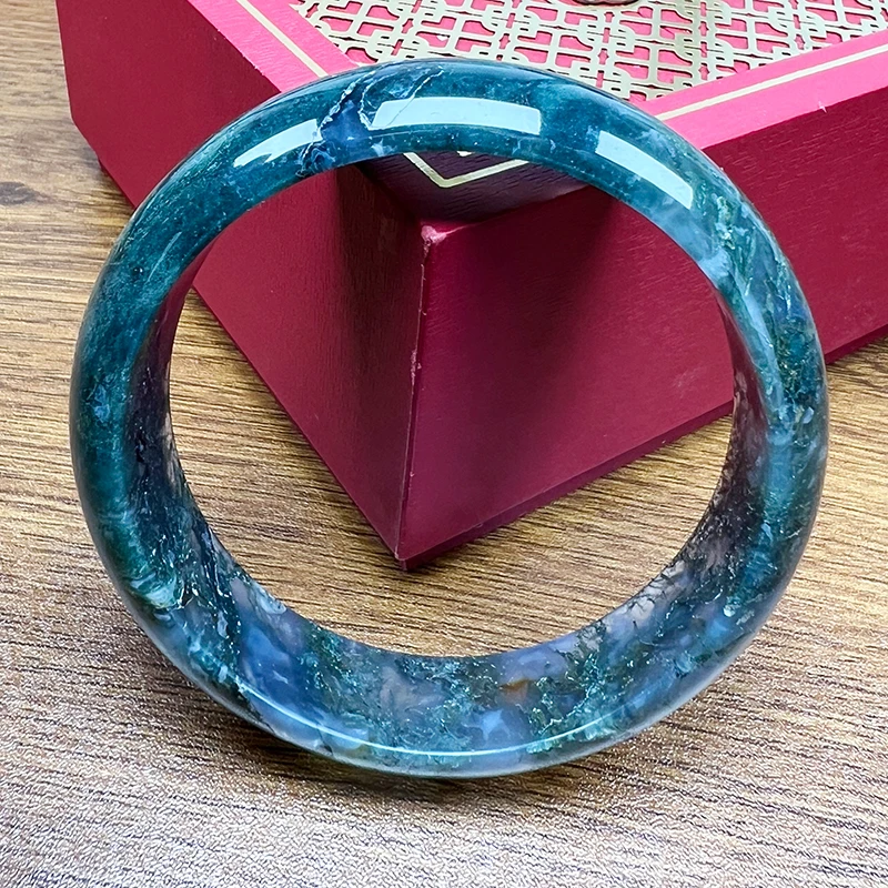 【清库存】【名锦堂珠宝】飘花甘纹草手镯 天然玛瑙中边1.5+ 只有61