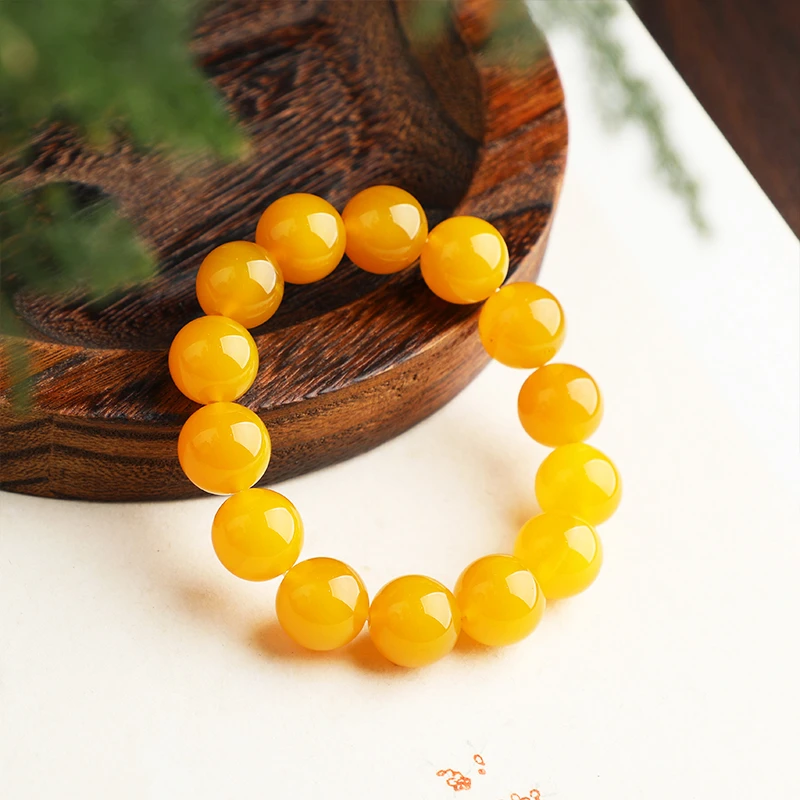 【名锦堂珠宝】 黄金硫磺石 卡14MM玛瑙手串 天然玛瑙收藏手链男女