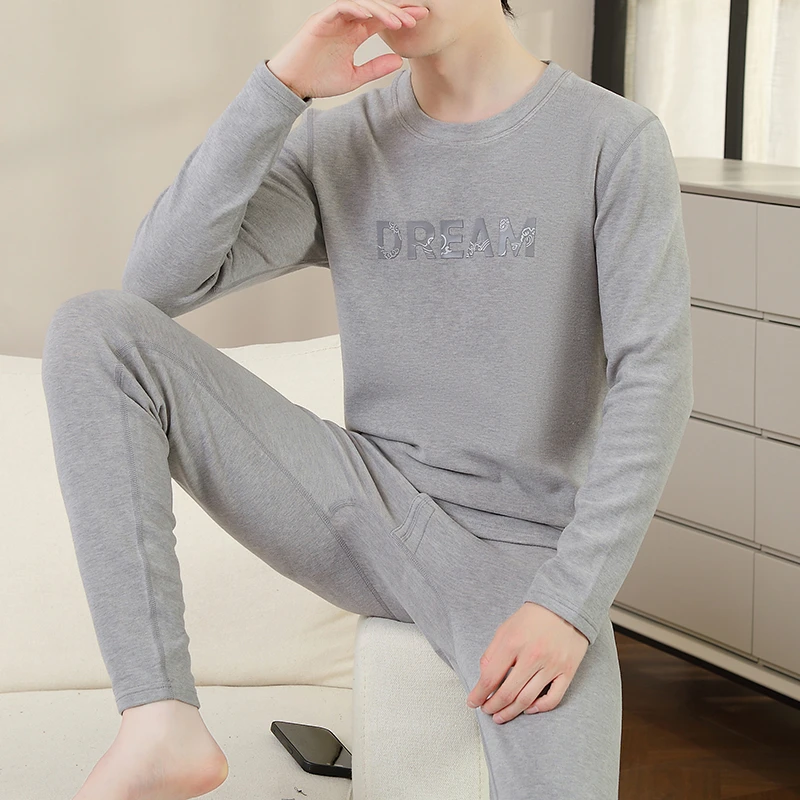 双面德绒男士保暖内衣防寒秋冬季内穿打底秋衣裤秋裤套装线衣线裤