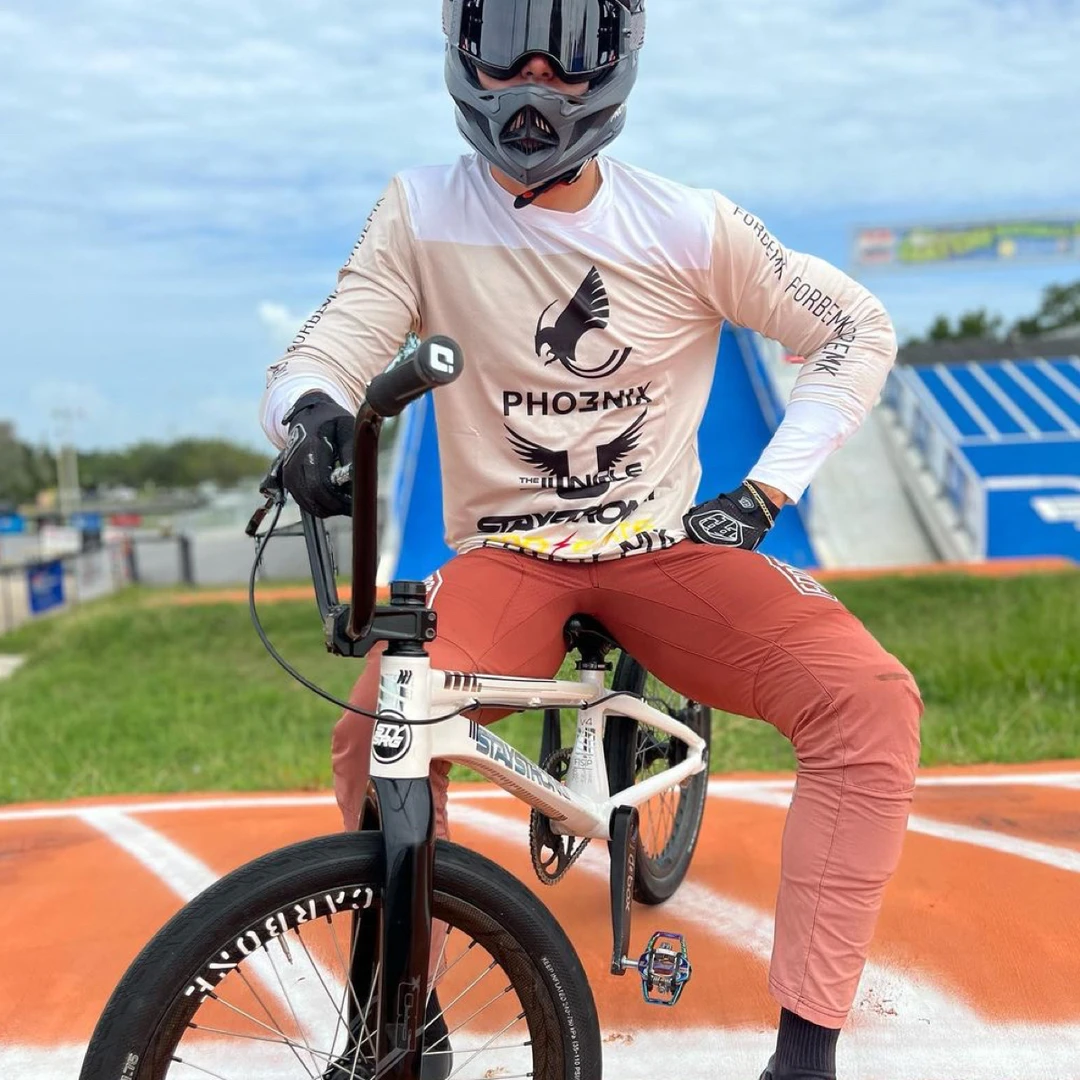 FORBEMK小轮车竞速运动山地速降渐变骑行长裤男女同款