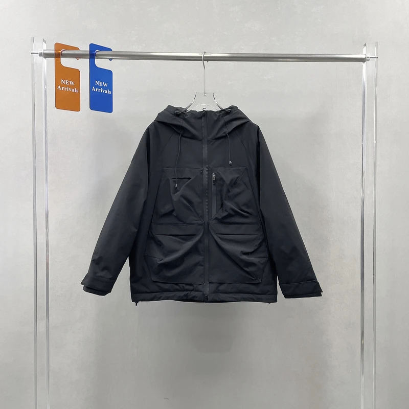 欧货户外工装风羽绒服女冬季连帽保暖白鸭绒冲锋衣外套58050