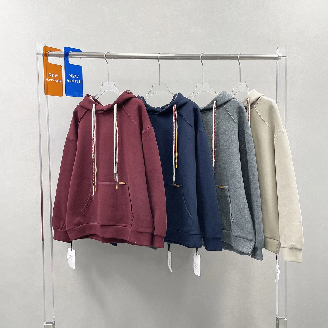 欧洲站秋冬新款连帽彩色帽绳长袖卫衣女宽松休闲大版上衣潮77309