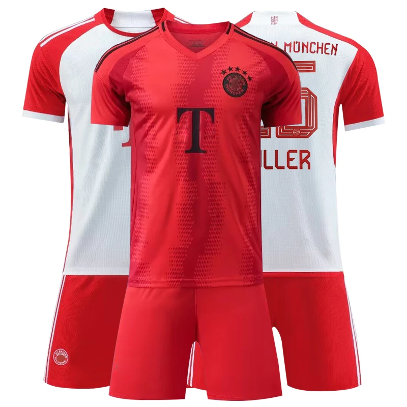 新款拜仁球衣凯恩穆勒足球服套装男儿童定制团购主客场比赛训练服