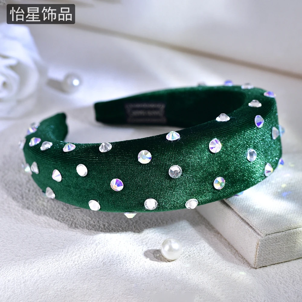 怡星 简约优雅热销发饰气质减龄水钻款头箍欧美创新手工发卡A247