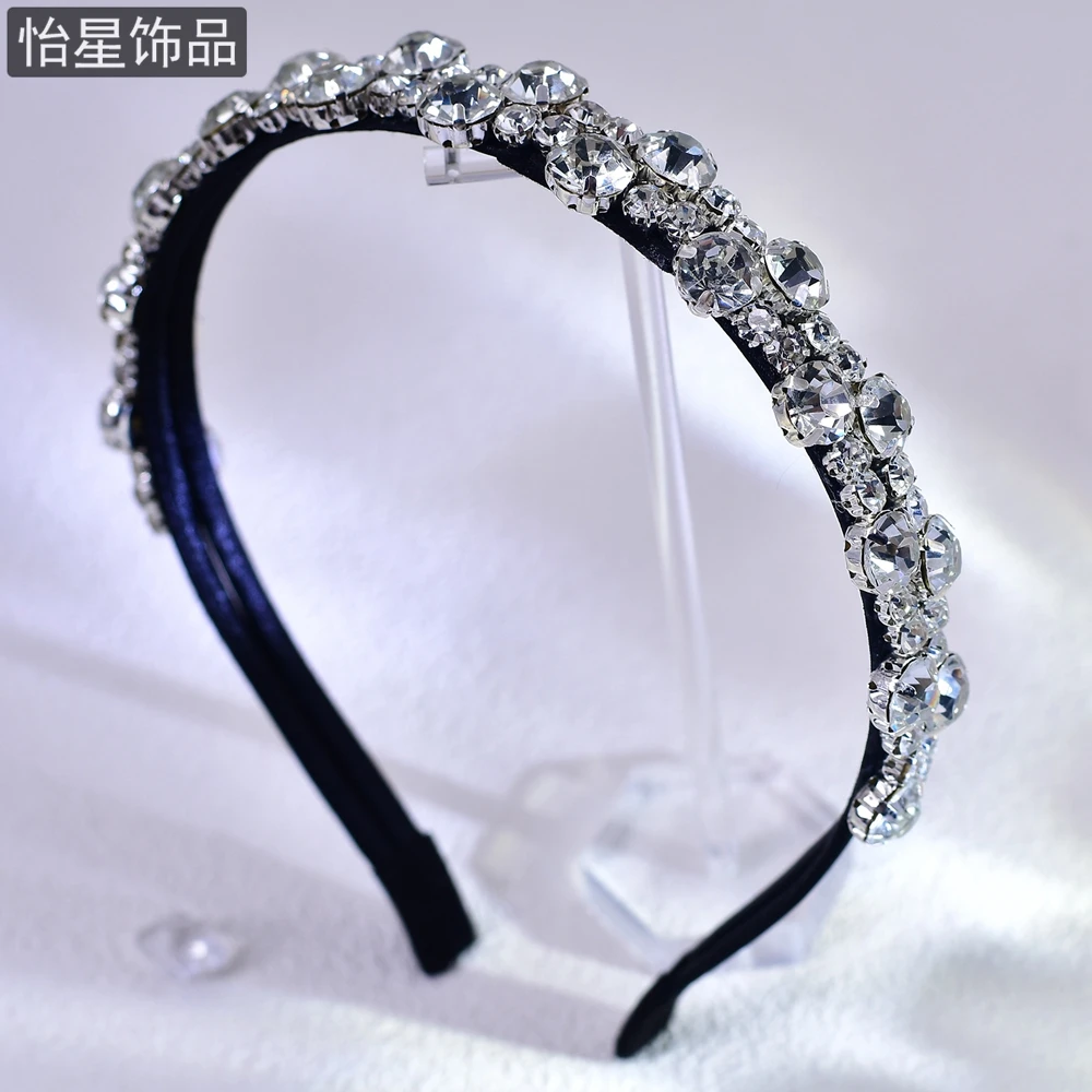 怡星气质满钻发饰银色超闪水钻压发百搭发箍轻奢爆闪新款头饰A94