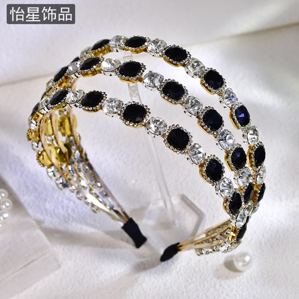 怡星高级时尚百搭发饰手工编织发箍气质减龄头饰水钻款头箍A241