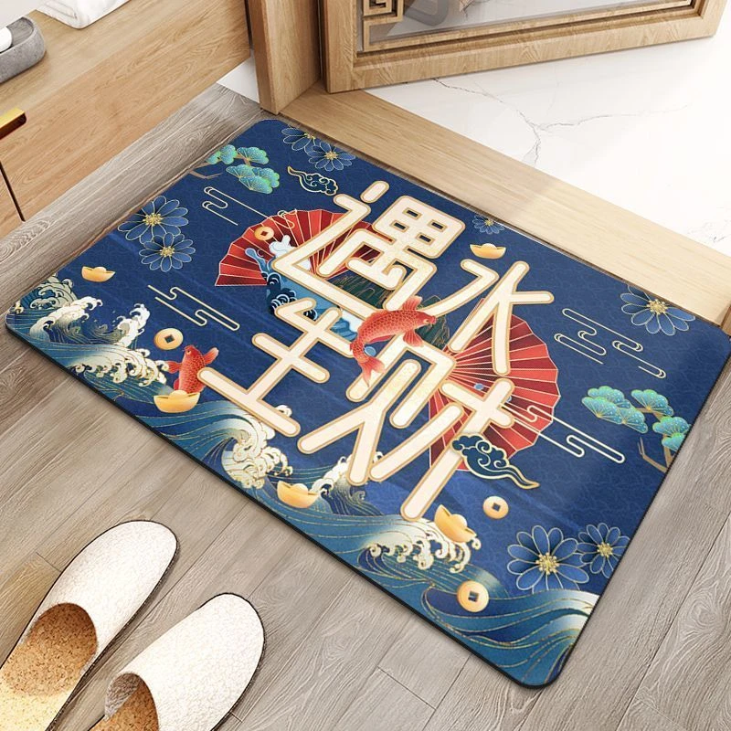 浴室浴室门口加厚硅藻泥吸水地垫厕所脚垫子家用脚垫入户门地垫