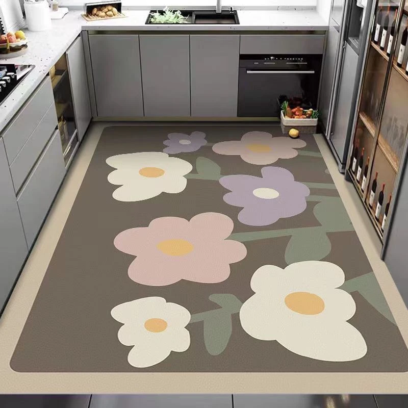 厨房加厚硅藻泥地垫简约满铺地垫吸水吸油防滑专用厨房地垫裁剪