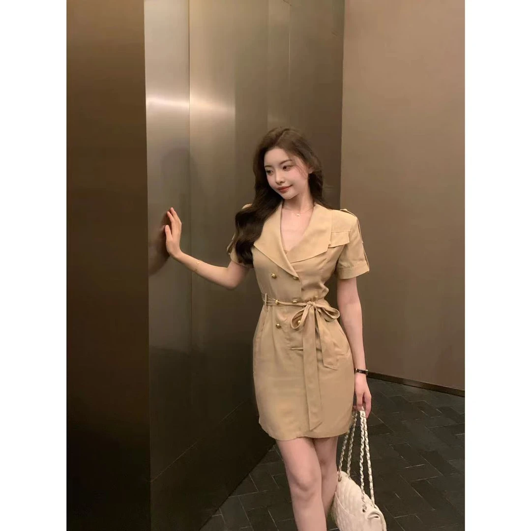 SZA【普光之夏】夏季新款气质通勤设计感小众收腰显瘦连衣裙A-869