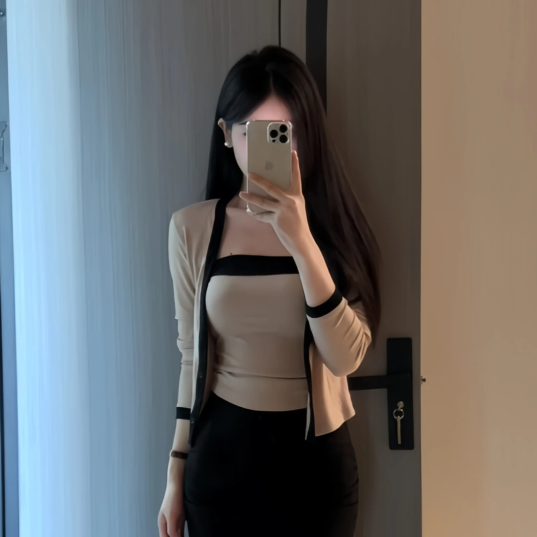 【甜辣诗集】甜辣纯欲风撞色抹胸针织开衫套装女春季新款A-1575