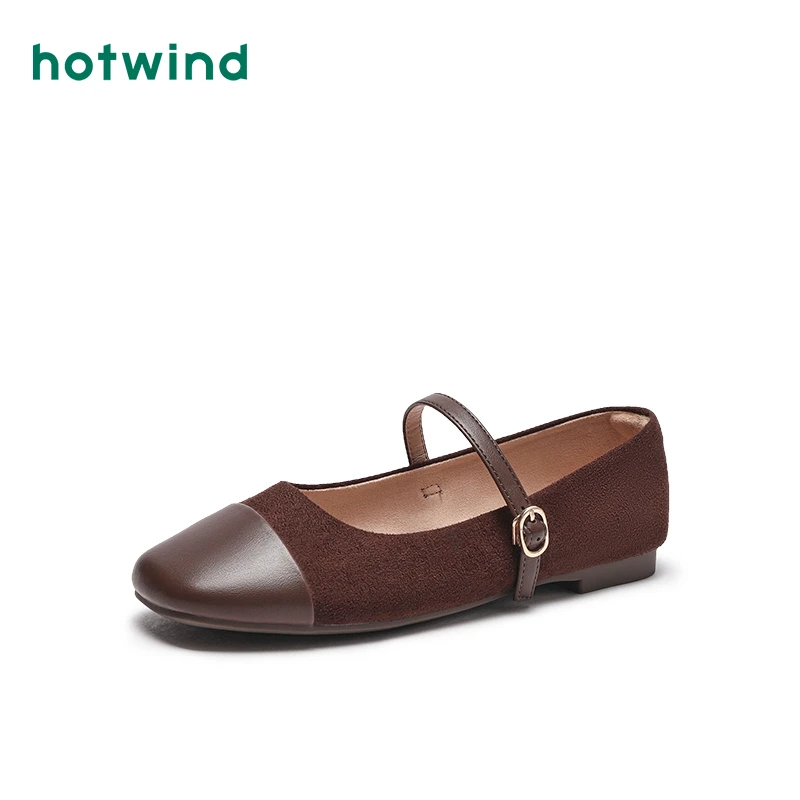 Hotwind/热风24年春季新款女士平底浅口低跟时尚休闲鞋H07W4516