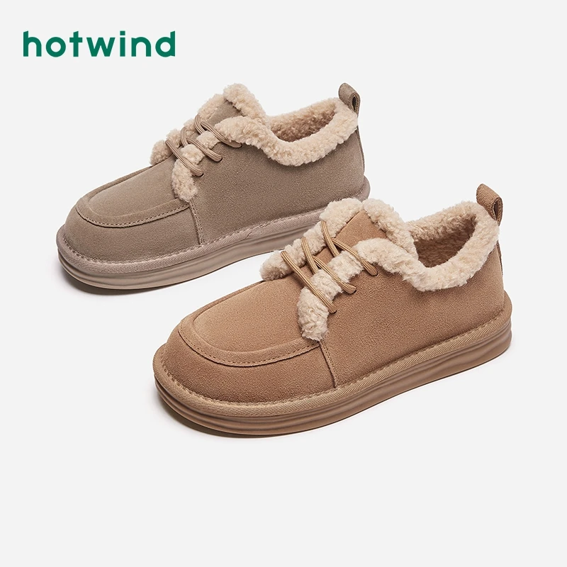 Hotwind/热风23年冬季新款女士时尚休闲百搭靴加绒保暖H89W3831