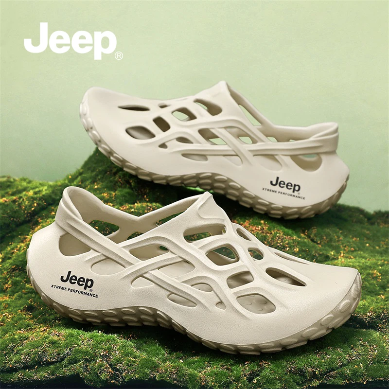JEEP吉普洞洞鞋男款冬季外穿2025新款运动拖鞋开车凉鞋男士溯溪鞋