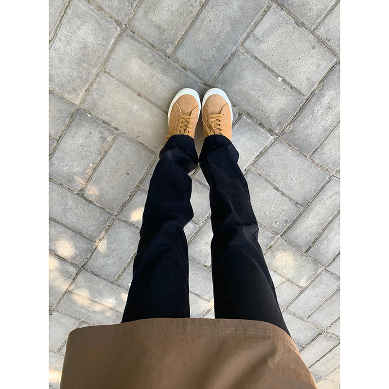 纯黑色小直筒牛仔裤修身显瘦高个子男生穿搭长裤高级感百搭微喇裤