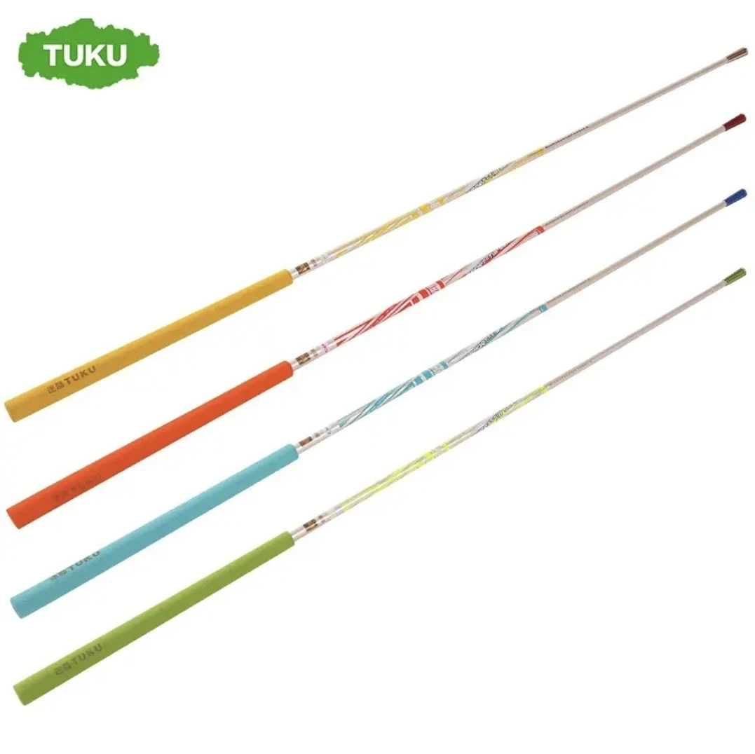 TUKU途酷正品新款通用碳素抄网竿单节1.2米/2节2米