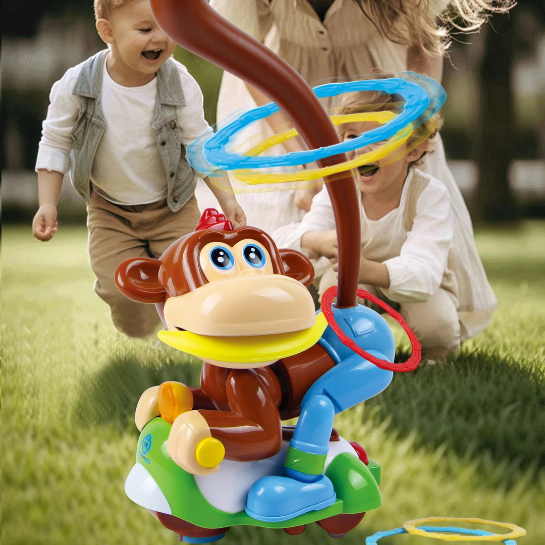 摇摆欢乐猴儿童套圈圈玩具亲子互动益智玩具投掷圈室内户外游戏