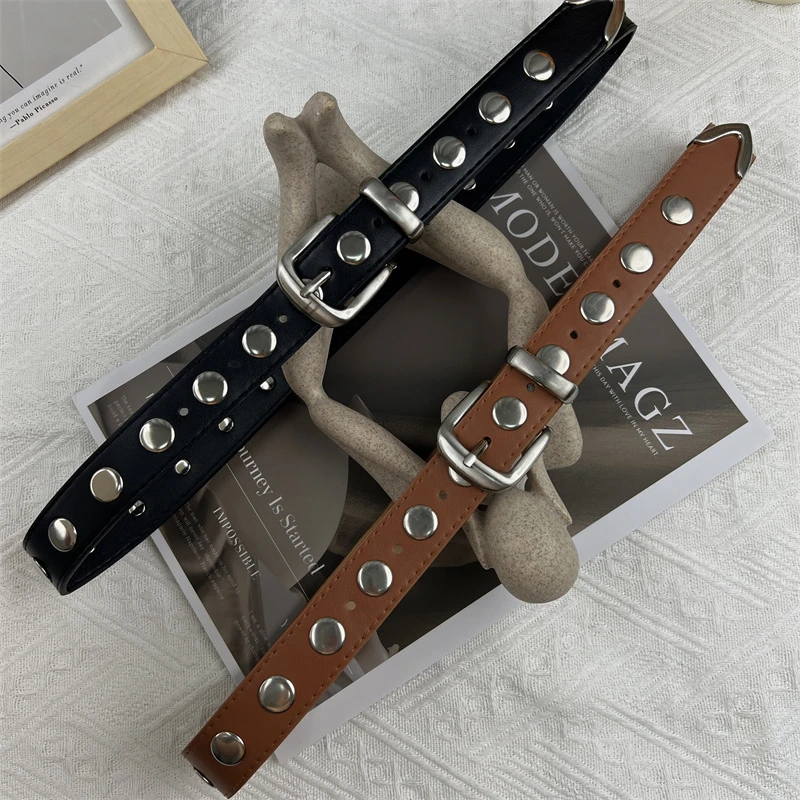 TONGFEMME新中式腰带女款时尚百搭束腰装饰牛仔裤铆钉皮带设计感