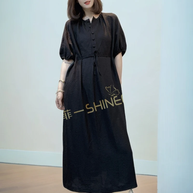 相菲精品《连衣裙》夏季薄款休闲拼接设计感显瘦宽松气质时尚减龄