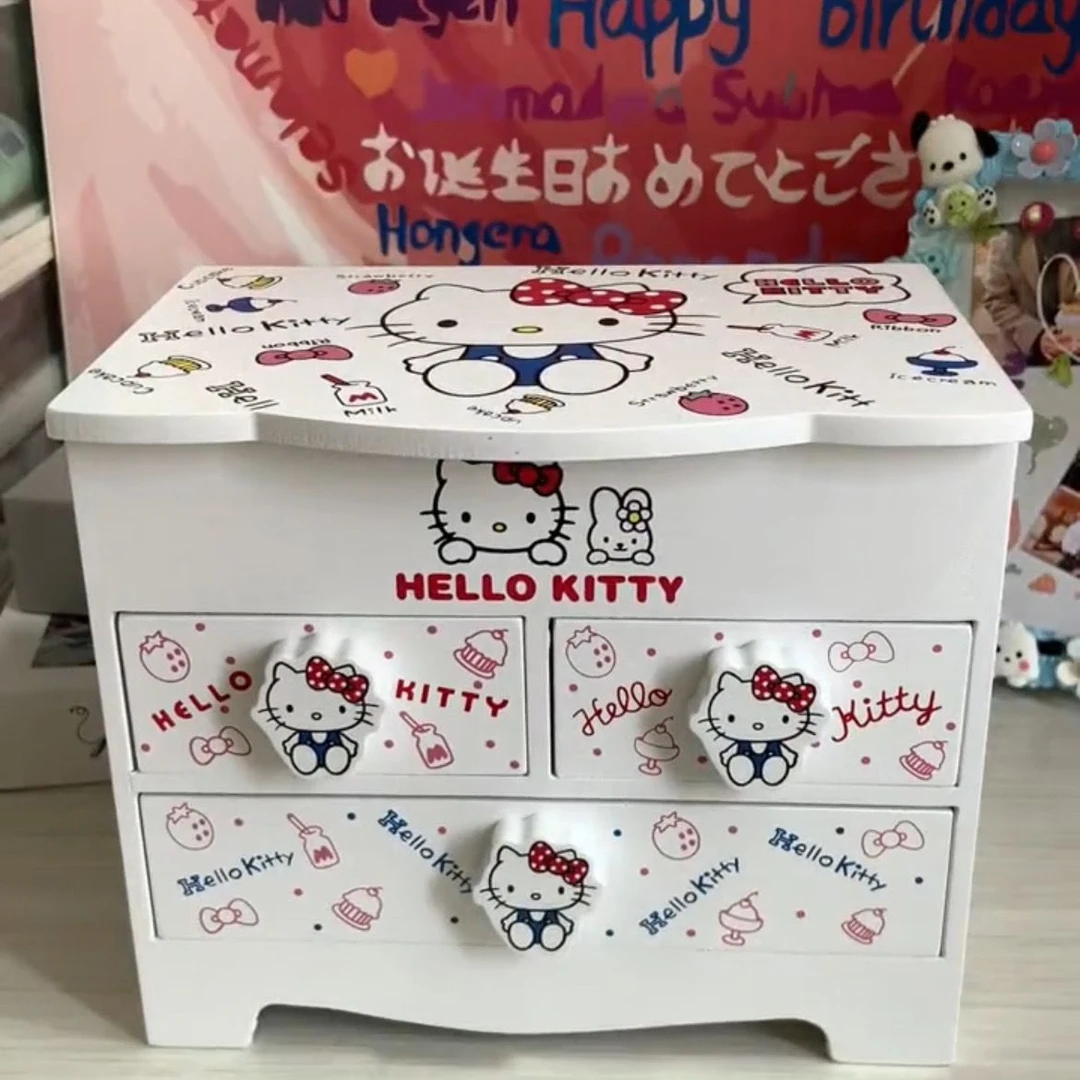 HelloKitty收纳盒发卡化妆盒发饰首饰收纳可爱少女心女孩生日礼物