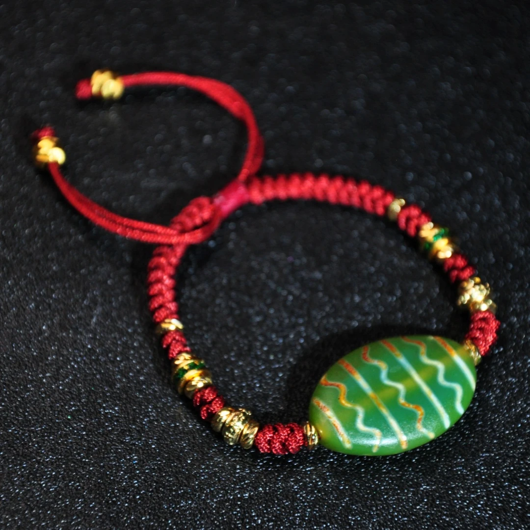 非金属布艺手链 【千万福】扁珠水波纹民族风手工编织手绳-A1090227