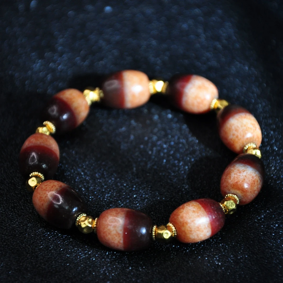 非金属布艺手链 【千万福】 老红百年一线阵阵单圈手串-A1820232