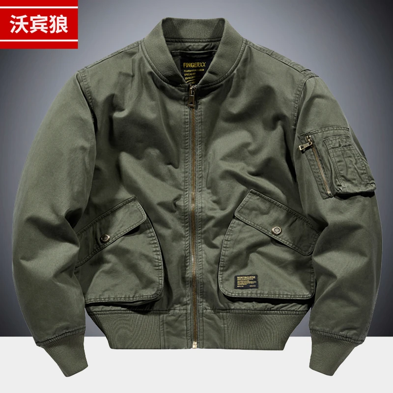 飞行夹克男款春秋季新款纯棉美式休闲宽松潮牌工装棒球服外套男装