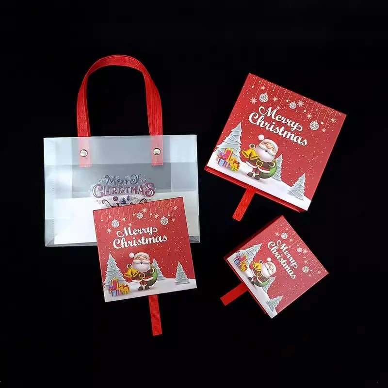 首饰盒/箱 圣诞节PE薄膜首饰盒加厚卡通戒指项链吊坠手镯饰品空盒