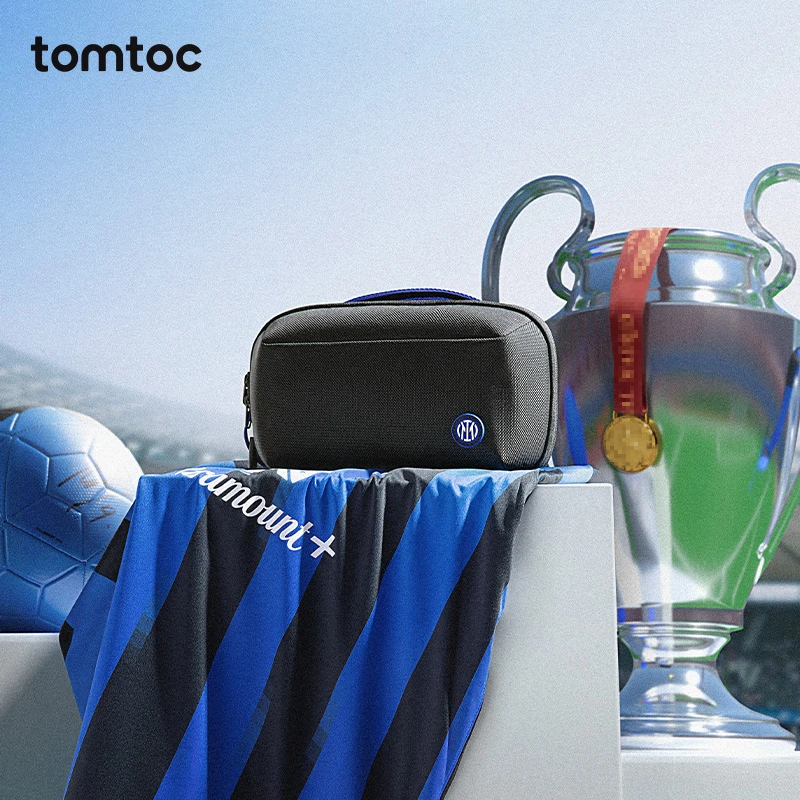 tomtoc 国际米兰数码配件收纳包T13大容量数据线充电器收纳袋