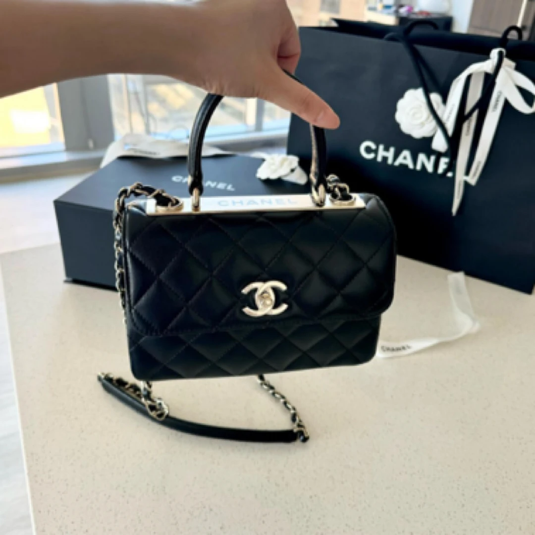 全新未使用 Chanel/香奈儿 1230|香奈儿黑金黑色手提cc24年斜挎包