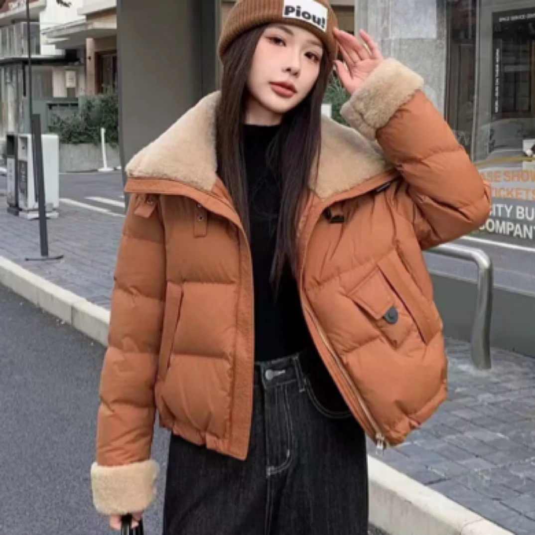 【衣佳精品】时尚洋气大翻领保暖短款88036