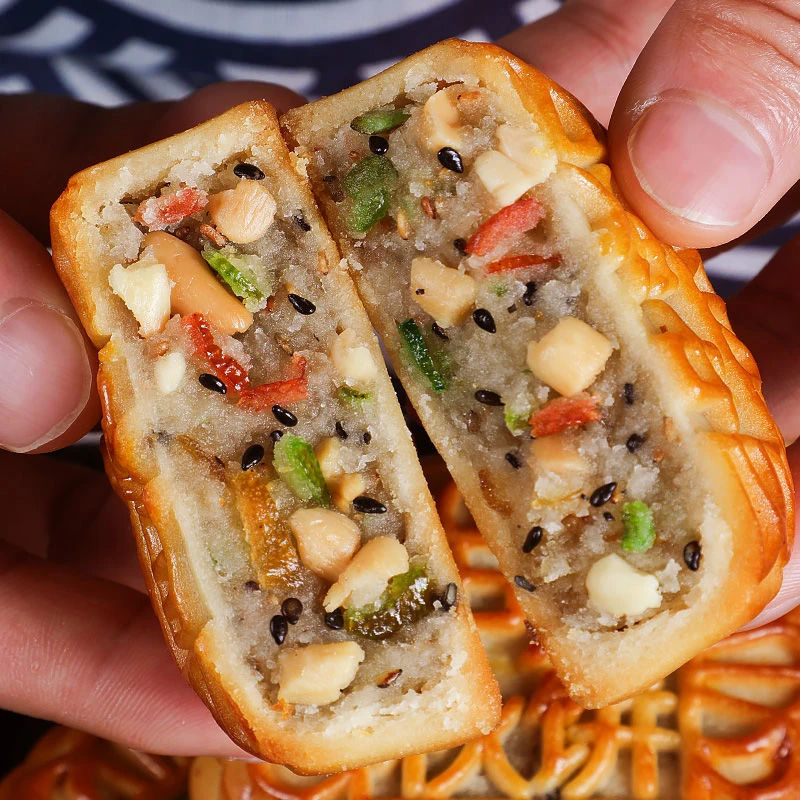 100克大月饼广式大五仁月饼老五仁月饼散装老式多口味醇香皮薄吃