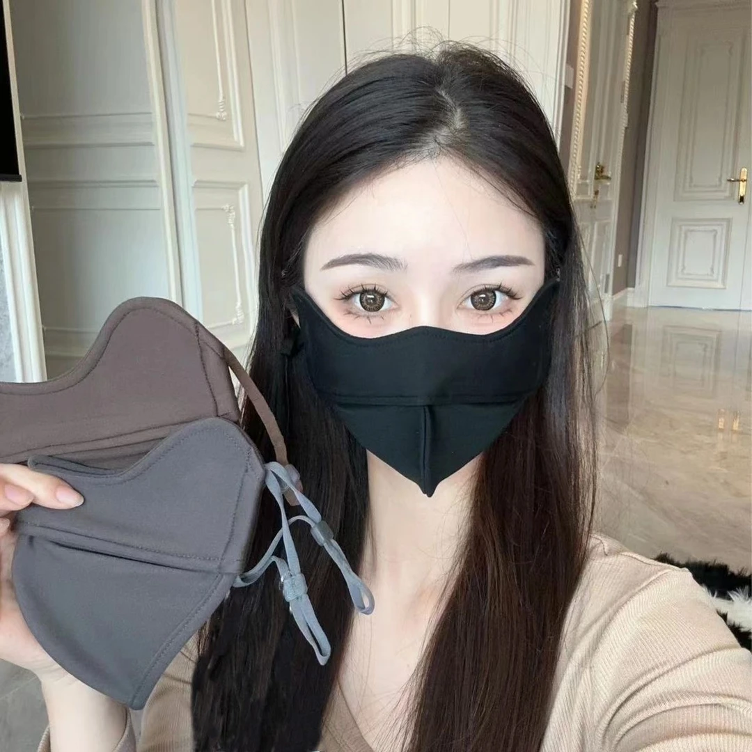 秋冬防风保暖口罩女加厚透气时尚骑行护眼角加大3d立体加绒面罩男