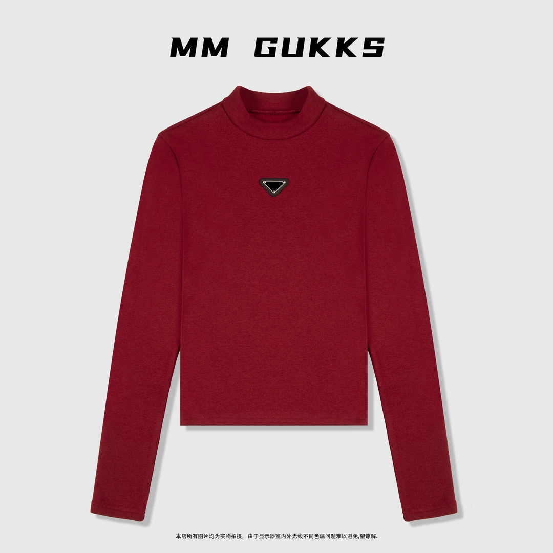 明明专享『生温』2023秋冬新款舒适通勤半高领修身打底衫软糯内搭