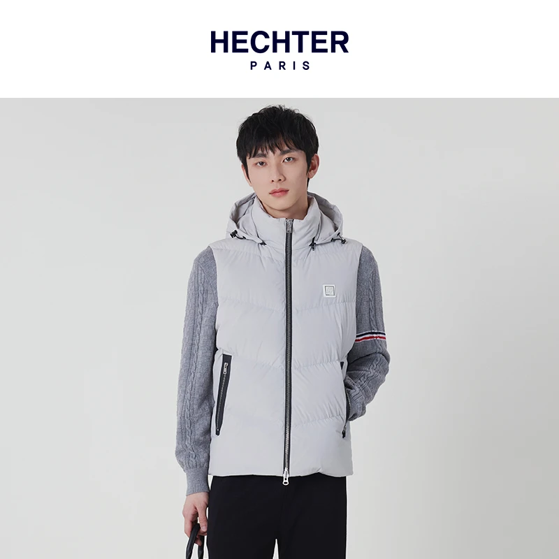 【商场同款】【鹅绒】法国HECHTER冬季新款羽绒服男款保暖马甲DJ52001