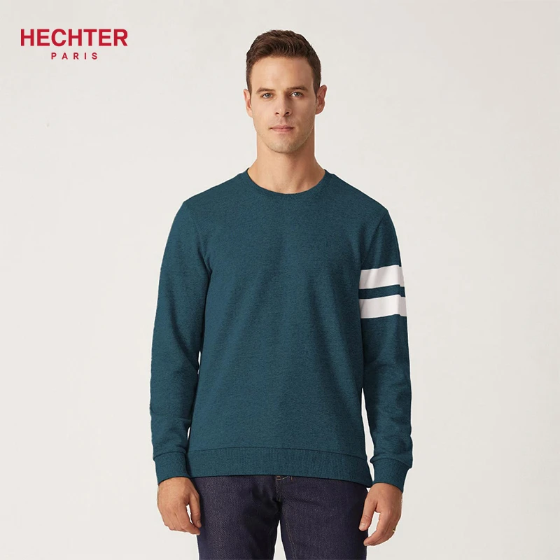 HECHTER圆领套头卫衣男装春秋时尚条纹撞色LT11415WA