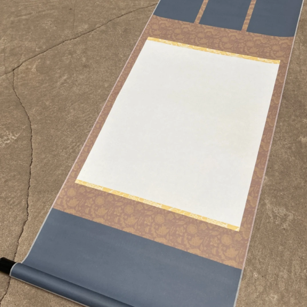 仿宣和裱微喷半生熟国画书法宣纸卷轴一个45*120画芯2平尺