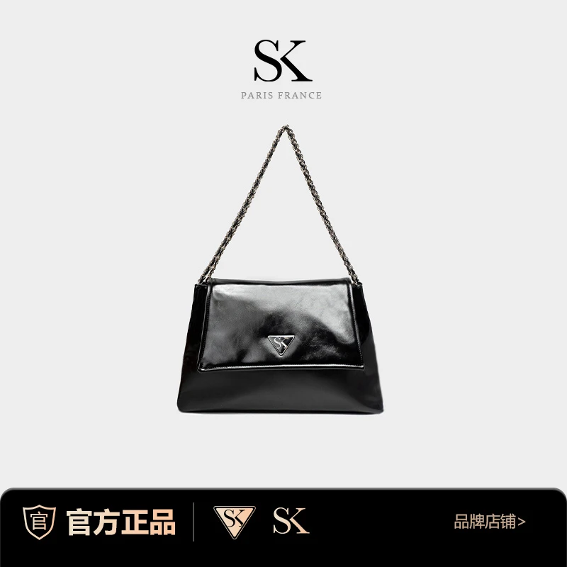 【苏晚晚定制】SK/秋季新款时尚潮流百搭女士腋下黑色链条包