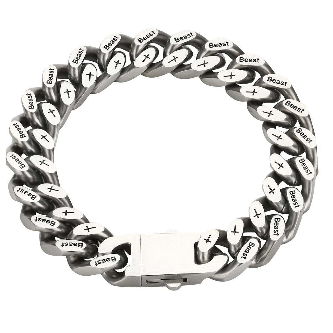 钛钢手链 钛钢手链  腐蚀刻字哑光面潮流时尚简约配饰百搭潮男款