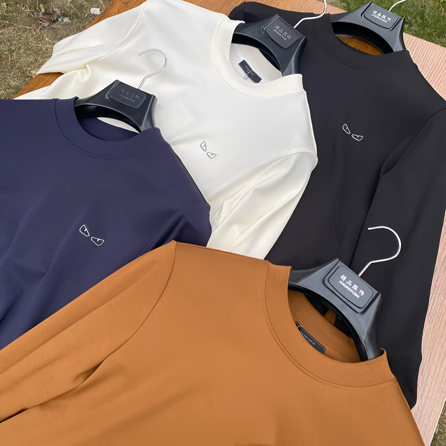 高端货！内里薄绒！亲肤细腻！秋冬男士时尚休闲保暖打底衫长袖T恤