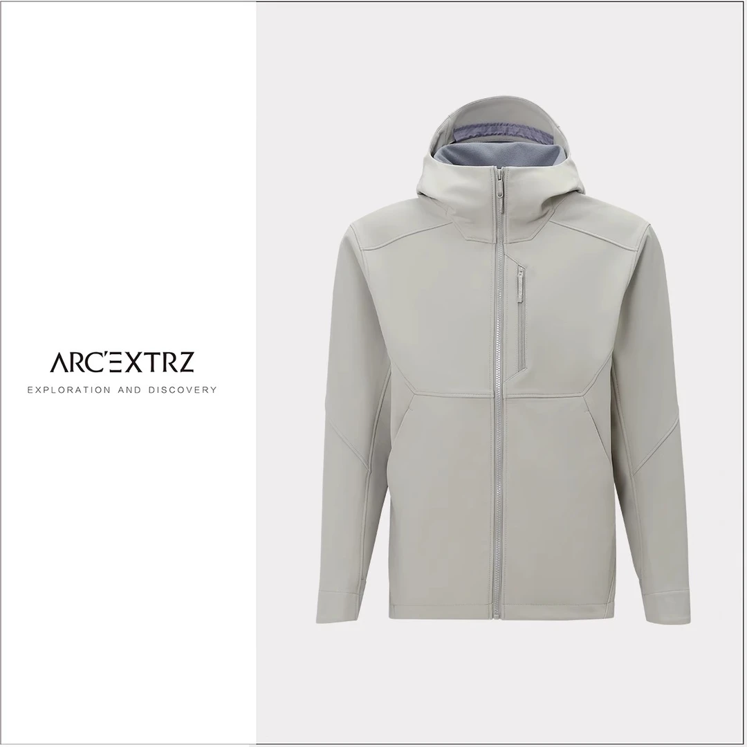 软壳加绒款！ 男女款！时尚休闲软壳外套连帽夹克冲锋衣