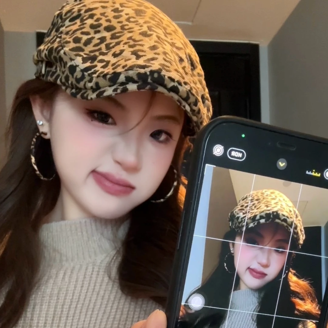 铜合金耳饰 豹纹夸张大耳圈简约时尚潮流圈圈耳环个性气质百搭女