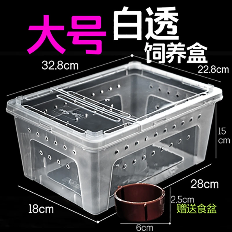 爬宠饲养盒箱角蛙守宫蛇冬眠人渣盒爬虫寄居蟹蜥蜴蜗牛乌龟饲养箱
