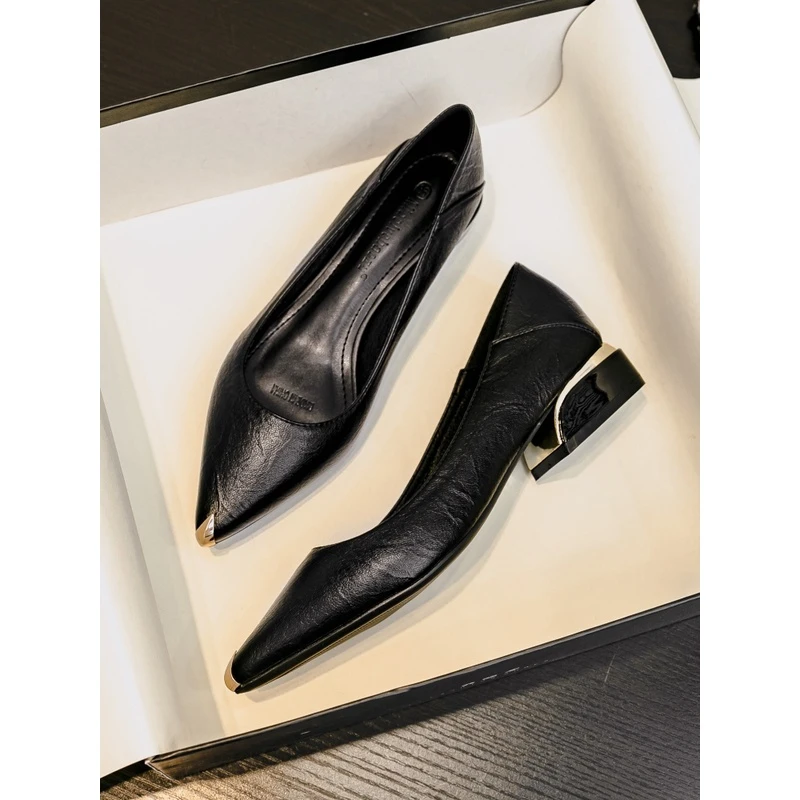 百搭单鞋女夏秋2025正装上班皮鞋粗跟不累脚鞋软底职业工作鞋气质