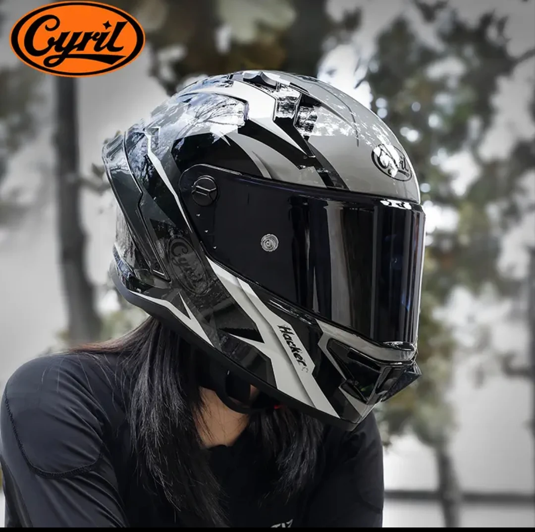 CYRIL 赛罗摩托车头盔夏季男机车全盔女赛车骑行四季街车大尾翼R1