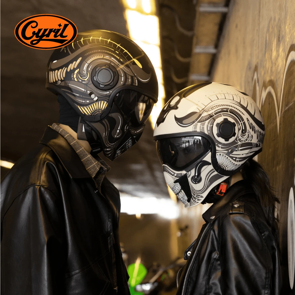 CYRIL 黑武士组合盔复古男女四季骑行3C安全舒适透气正品全盔半盔