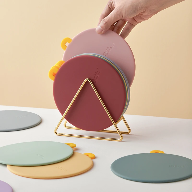 米立风物圆形硅胶防烫锅垫餐垫家用厨房碗盘菜餐桌隔热垫子耐高温