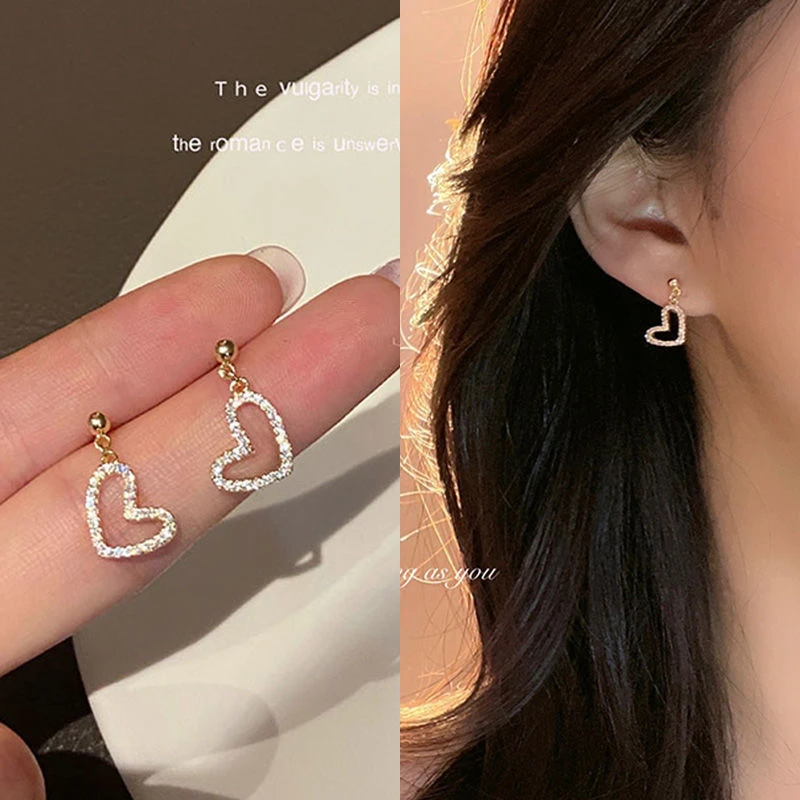 DoRa欧阳娜娜同款气质爱心耳钉潮日常秋冬ins耳饰女