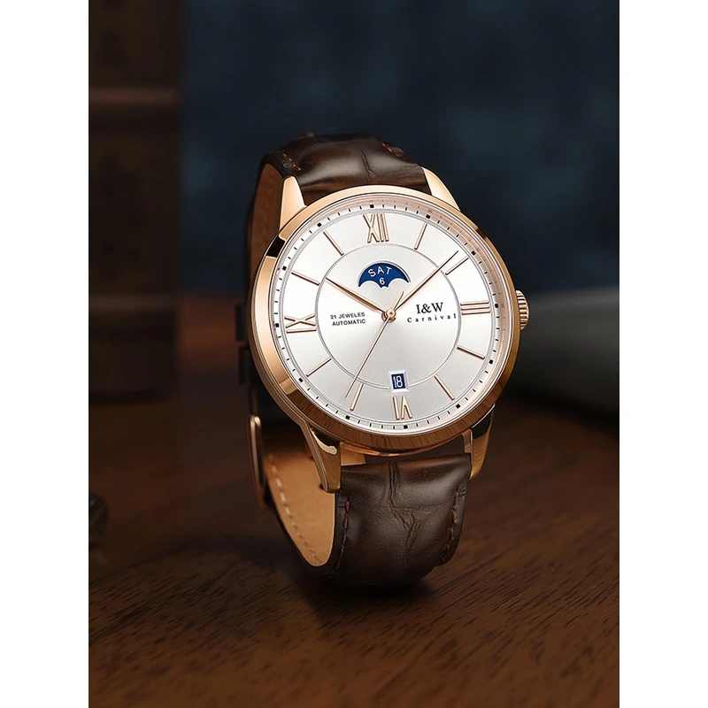 瑞士名牌正品男士手表男款全自动机械表男表高档商务多功能腕表