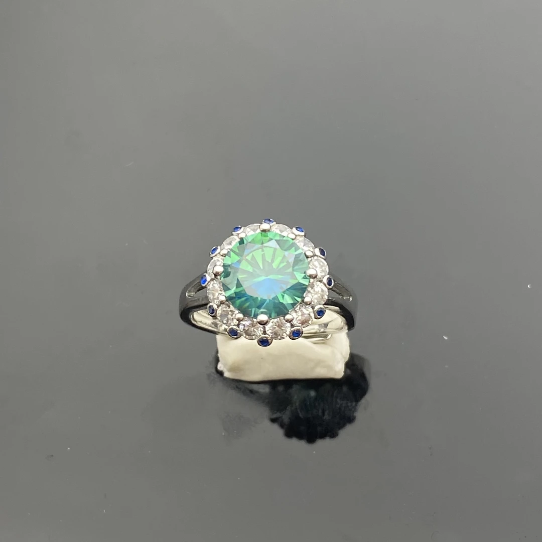 合金莫桑石戒指 【203号盘】百搭轻奢小众经典莫桑石戒指开口可调节